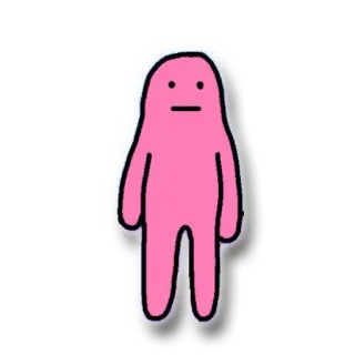 😐 ピンク, フィギュア, 漫画, ブロブ, ステッカー telegram sticker