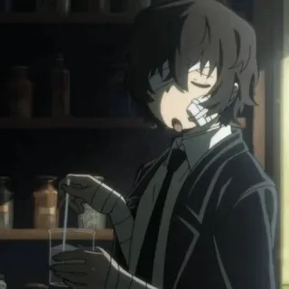 🥂 Osamu Dazai Bungou Stray Dogs Anime, Bandagens, Dazai, Bungou Stray Dogs, Osamu Dazai telegram sticker