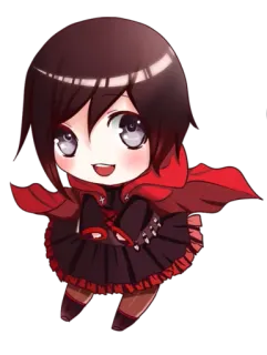😄 Ruby Rose RWBY Anime, Chibi, Ruby Rose, RWBY, Cartoon, Charakter telegram sticker