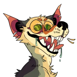😍 Desenho animado, Animal, Lobo, Babando, Monstro, Criatura, Terror, Assustador telegram sticker