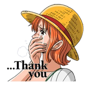 😢 Nami One Piece Thank you anime, thank you, crying, girl, grateful telegram sticker