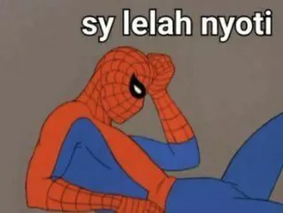 🕸 Spider-Man sy lelah nyoti spider-man, mème, drôle, fatigué, personnage de BD, super-héros whatsapp sticker