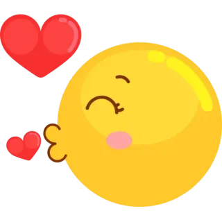 😘 emoji, kiss, love, heart, cute, yellow, happy whatsapp sticker