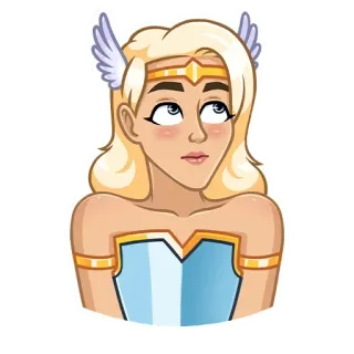😇 mulher, loira, asas, cocares, feminino, anjo, princesa telegram sticker