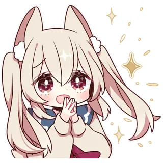 😍 Anime, Kawaii, Dễ thương, Chibi, Lấp lánh, Cô gái, Phim hoạt hình whatsapp sticker