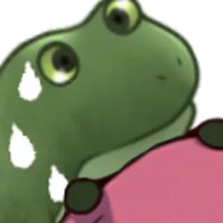 😳 frog, animal, green, pink telegram sticker