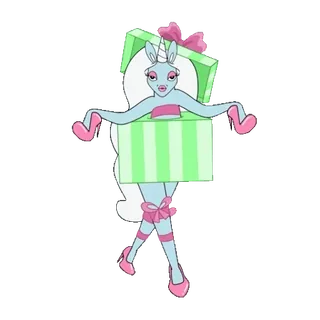 🦄 unicorn, hadiah, kado, kartun, fantasi, sihir telegram sticker