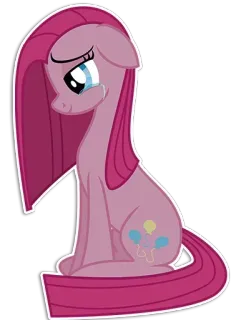 🦄 Pinkie Pie My Little Pony Dibujo animado, Poni, Rosa, Triste, Llorando telegram sticker