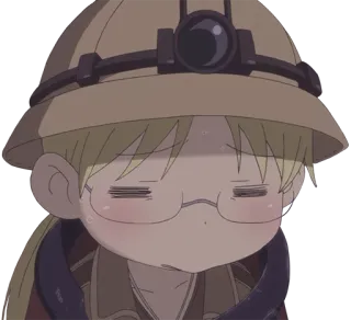 😓 Regu Made in Abyss Anime, Triste, Gafas, Sudor, Reg whatsapp sticker