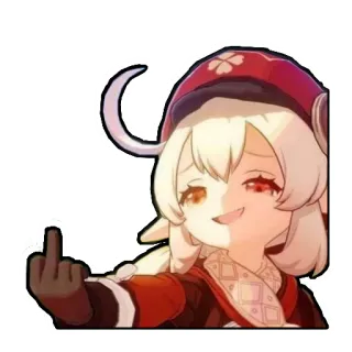 🤬 Klee Genshin Impact อนิเมะ, Klee, Genshin Impact, นิ้วกลาง, หยาบคาย, สติกเกอร์ telegram sticker