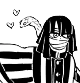 🖤 Obanai Iguro Demon Slayer Anime, Demon Slayer, Obanai Iguro, Cobra, Corações, Mangá telegram sticker