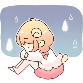 😞 悲しい, 雨, 漫画, かわいい, 泣く, 寂しい whatsapp sticker