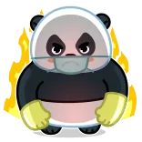 😠 Panda, Desenho animado, Animal, Máscara, Equipamento de proteção, Luvas whatsapp sticker