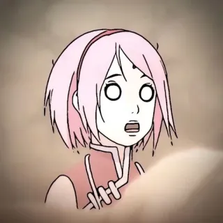 😳 Sakura Haruno Naruto Sakura Haruno, Naruto, Anime, zszokowana, Manga, różowe włosy, dziewczyna anime telegram sticker