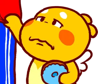 😣 การ์ตูน, สีเหลือง, โดนัท, น่ารัก, ตัวละคร, นางฟ้า telegram sticker