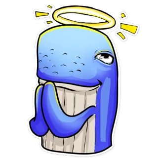 👼 Ballena, Halo, Lindo, Dibujos animados, Divertido, Animal whatsapp sticker