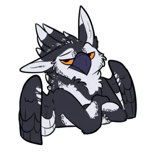 😒 กริฟฟิน, สัตว์ในตำนาน, แฟนตาซี, น่ารัก, สัตว์, ลูกผสม telegram sticker