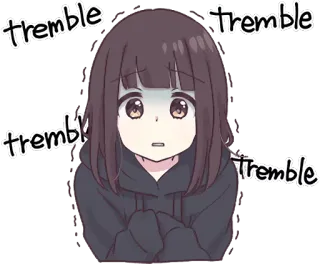 😨 tremble anime girl, trembling, fear, emotional, nervous, scared telegram sticker