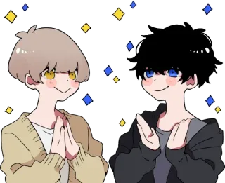 🎊 Dibujos animados, Anime, Personajes, Lindo, Amistad, Kawaii whatsapp sticker