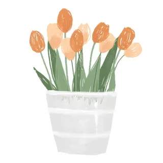 🪴 цветы, тюльпаны, растение, цветочный горшок, весна, цветочный telegram sticker