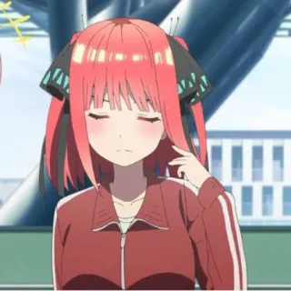 🍷 Nino Nakano The Quintessential Quintuplets Anime, Garota, Cabelo rosa, Tsundere, Desenho animado, As Quíntuplas, Nino Nakano whatsapp sticker