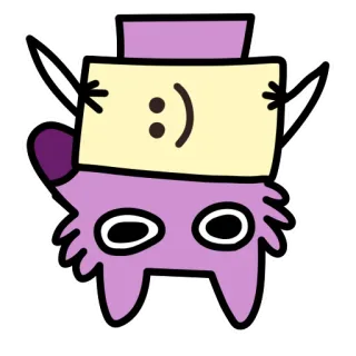 🙂 :) Dessin animé, Mignon, Animal, Autocollant, Smiley, Violet, Joyeux telegram sticker