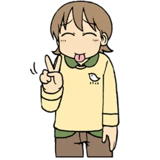 😋 Anime, Cartone animato, Segno di pace, Personaggio, Divertente, Carino telegram sticker