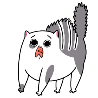 😱 Katze, ängstlich, Cartoon, Tier, lustig, weiße Katze telegram sticker