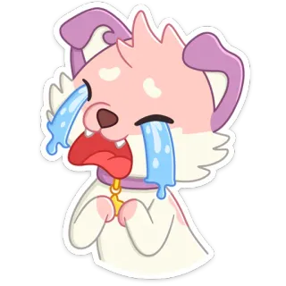 😭 собака, грустный, плачущий, мультфильм, щенок, животное, эмоция telegram sticker