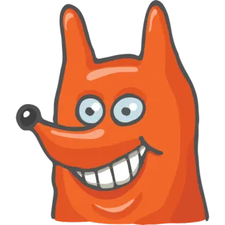 😄 oranje, vos, cartoon, dier, personage telegram sticker