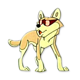 👀 perro, dibujos animados, animal, gafas de sol, personaje telegram sticker