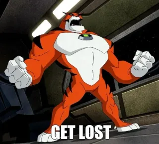 😠 Rath Ben 10 GET LOST Dibujos animados, Alien, Tigre, Enojado, Personaje telegram sticker