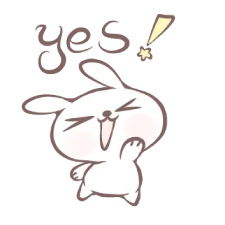 🎀 Yes thỏ, dễ thương, có, khẳng định, chấp thuận telegram sticker