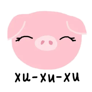 😨 xu-xu-xu pig, animal, pink, cute, cartoon, onomatopoeia telegram sticker