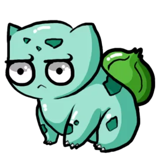 🌚 Bulbasaur Pokemon pokemon, bulbasaur, cartoon, animal, monster, cute, digital art telegram sticker
