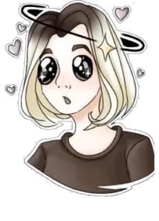 😻 น่ารัก, อนิเมะ, หัวใจ, คาวาอิ, ผู้หญิง whatsapp sticker