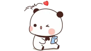 🫖 panda, lindo, kawaii, amor, corazón, animación, pegatina telegram sticker