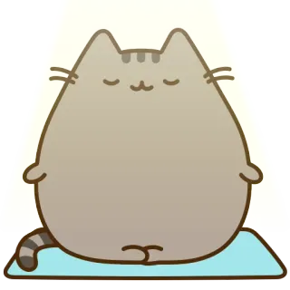 👳 Pusheen Pusheen, 猫, 瞑想, ヨガ, 禅 telegram sticker