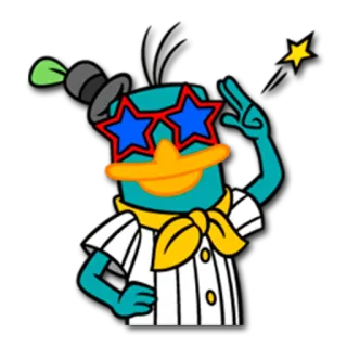 🎊 Perry the Platypus Cartone animato, Ornitorinco, Occhiali a stella, Animato, Divertente telegram sticker