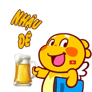 🍺 Nhau Dê cerveja, bebida, celebração, vietnamita, festa whatsapp sticker
