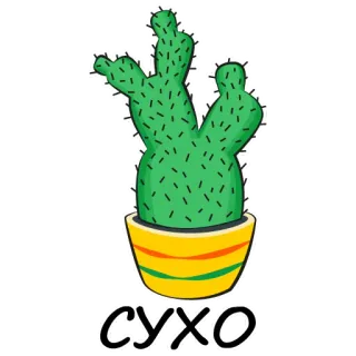 😫 сухо cactus, planta, suculenta, seco telegram sticker