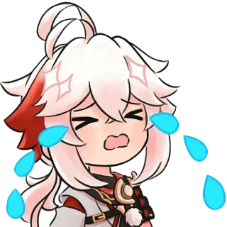 🥺 Kaedehara Kazuha Genshin Impact anime, crying, sad, kawaii, sticker, digital art telegram sticker