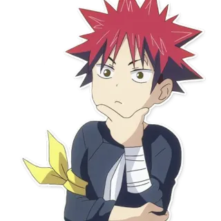🧐 Soma Yukihira Food Wars!: Shokugeki no Soma anime, food, cooking, character, soma telegram sticker