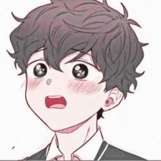 🐇 Anime, Cartone animato, Illustrazione, Ragazzo, Carino, Ritratto whatsapp sticker