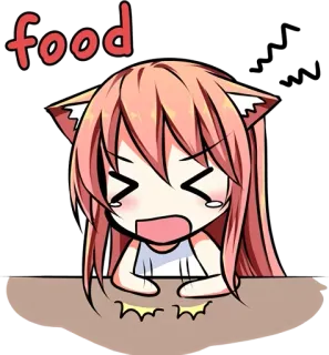 🍗 food Animé, Manga, Mignon, Nekomimi, Nourriture, Pleurs telegram sticker
