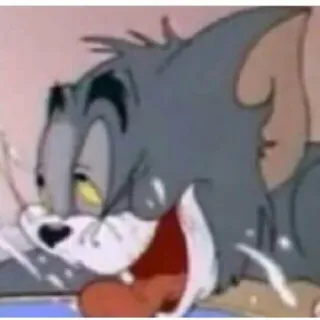 🤍 Tom Cat Tom and Jerry 만화, 고양이, 슬픈, 지친, 피곤한, 톰과 제리 telegram sticker