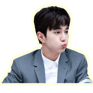 😚 k-pop, man, actor, asian, portrait, pout, suit telegram sticker