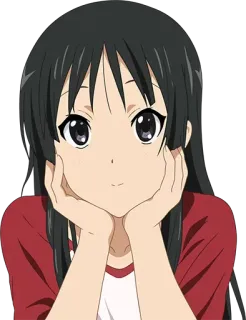 🙂 Mio Akiyama K-On! 动漫, 卡通, 轻音少女, 可爱, 女孩, 秋山澪 telegram sticker
