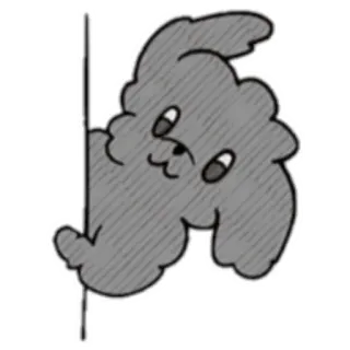 🤨 mignon, lapin, animal, duveteux, dessin animé, adorable, qui regarde, croquis telegram sticker