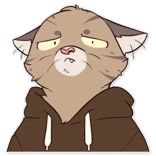 😕 chat, autocollant, dessin animé, triste, mignon, animal telegram sticker